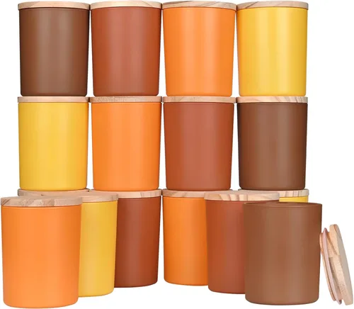 Miniatura 18 de SHOWIN Tarros gruesos para hacer velas, 16 unidades, tarros vacíos de 7 onzas con tapas de madera para hacer velas, contenedor de muestra