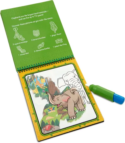 Miniatura 8 de Melissa & Doug On The Go Water Wow! Almohadilla de actividades para colorear reutilizable que se revela con agua - Selva