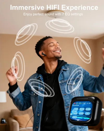 Miniatura 6 de Auriculares inteligentes con pantalla táctil, auriculares de pantalla táctil, auriculares inalámbricos Bluetooth 5.4, auriculares táctiles