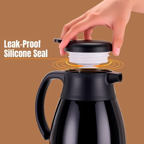 Miniatura 5 de PARACITY Jarra térmica de café con forro de acero inoxidable, jarras de café para mantener el calor, urna de café aislada al vacío de doble pared