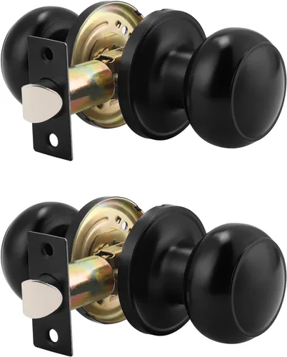 Miniatura 22 de Probrico (paquete de 10 perillas redondas para puertas de paso (sin bloqueo), perillas sin llave para cerraduras de puertas interiores/exteriores