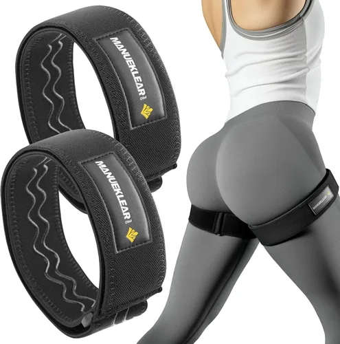 MANUEKLEAR Bandas de restricción de flujo sanguíneo antideslizantes para muslos, bandas de glúteos BFR para mujeres, glúteos, piernas, bandas