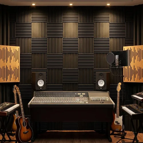 Miniatura 5 de Paquete de 96 paneles de espuma acústica Allxinlog, absorben el eco, para insonorizar estudios, para pared, 30,48 cm x 30,48 cm x 2,54 cm (96-NEGRO)