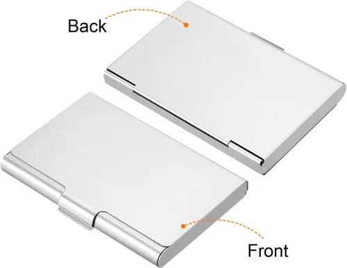 Miniatura 3 de PATIKIL Titular de la tarjeta de visita, caja de la tarjeta de metal de aluminio titular de la tarjeta de bolsillo para tarjeta de crédito