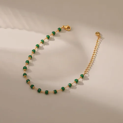 Miniatura 50 de Delicadas pulseras de oro para mujer, chapado en oro 18, ajustable, mal de ojo, mariposa, cuentas, perla, corazón, turquesa, hecha a mano para mujer