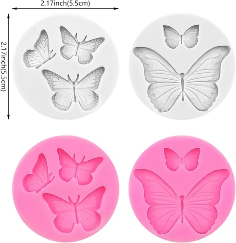 Miniatura 2 de 4 moldes de silicona de mariposa, mini molde de fondant de mariposa, lindo molde de resina epoxi de jabón, moldes de chocolate para decoración
