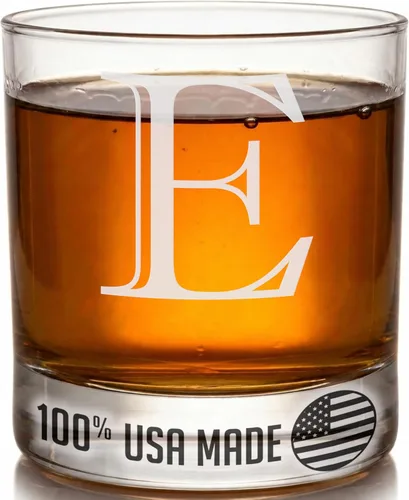 Miniatura 51 de Monograma grabado de cristal de whisky Rocks de 11 onzas (letra S), regalos de bourbon personalizados de la A-Z para hombres, día del padre, vidrio