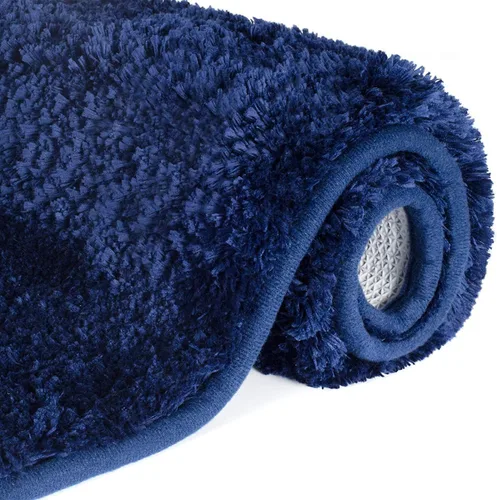 Miniatura 3 de Lifewit Alfombra de baño antideslizante, alfombra de baño de microfibra afelpada, suave y gruesa, absorbente de agua, lavable a máquina, color Negro