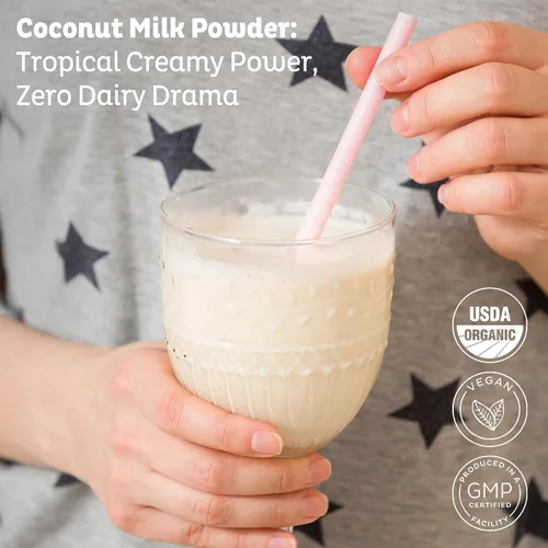 Miniatura 3 de KOS Organic Coconut Milk en polvo – Sin azúcar, sin lácteos, vegano, no OGM, sin gluten, sin soja, sin lactosa – amigable con Keto & Paleo – 12.6oz