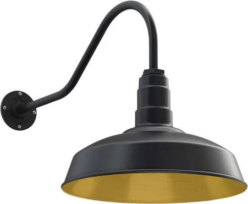 Miniatura 83 de Steel Lighting Co. Gardena - Luz de granero Montaje en pared al aire libre Cúpula de 16 pulgadas Cuello de cisne de 16 pulgadas Luz