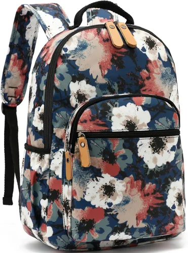 Miniatura 97 de Leaper Mochila para laptop para mujer: linda mochila floral para escuela, universidad, viajes, trabajo, mochila ligera para niños, Negro margarita