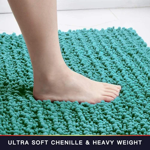 Miniatura 95 de Walensee Alfombra de baño antideslizante (24x17 pulgadas, rosa polvoriento) absorbente de agua, súper suave, lanuda de felpilla, lavable a máquina
