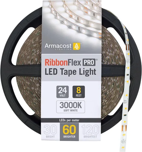 Miniatura 34 de Armacost Lighting RibbonFlex Pro 136230 - Tira de luces LED blancas de 24 V, 120 LED/m, 2700K, 16.4 pies