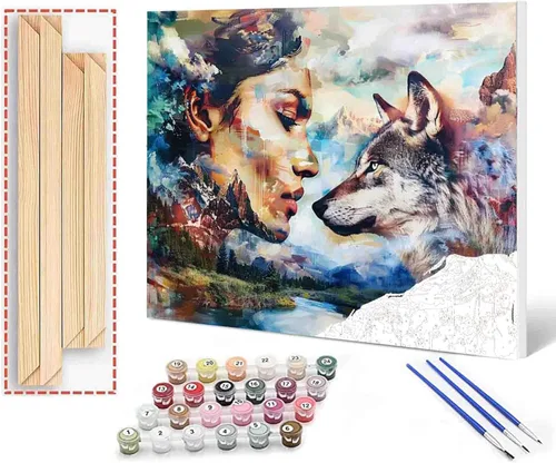 Miniatura 75 de Angel Girl - Pintura por números para adultos, corona de rosas rosadas, pintura al óleo digital, pintura acrílica, kit de pintura linda para niñas