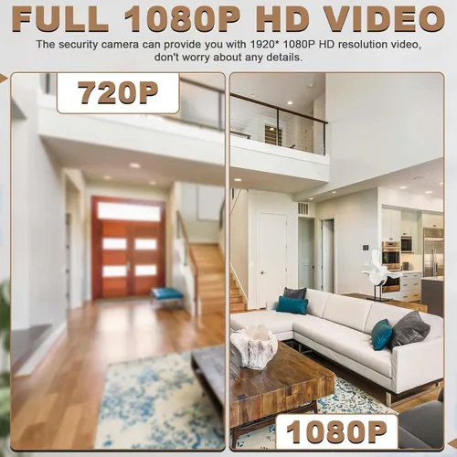 Miniatura 3 de 1080P HD Mini Cámara Reloj de Pared Cámaras con Detección de Movimiento Seguridad Interior Cámara Oculta Mascota Cámara para Hogar/Oficina, Sin Wi-Fi