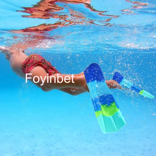 Miniatura 5 de Aletas de natación para niños, aletas cortas para niños y jóvenes, aletas de natación para entrenamiento de natación para niños, niñas, niños