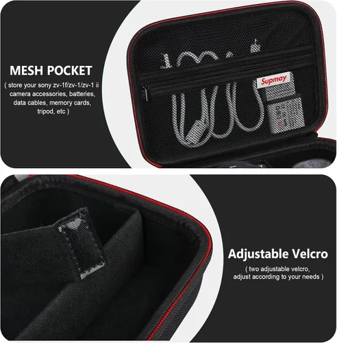 Miniatura 4 de Funda rígida de viaje para cámara digital Sony ZV-1F / ZV-1 / ZV-1 II, funda protectora para kit de accesorios Vlogger, trípode y micrófono