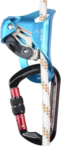 Miniatura 5 de Ascensor de pecho de escalada mejorado, equipo de rapelado fuerte con certificación CE de 220.5 lbs con dientes inoxidables afilados para escalada
