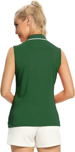 Miniatura 4 de Camisetas tipo polo para mujer, sin mangas, para golf, tenis, UPF 50+, ligeras