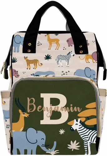 Miniatura 7 de Mochilas personalizadas con nombre personalizado para bebé, bolsa de pañales con monograma con bolsillos térmicos para adultos y niños, impermeable