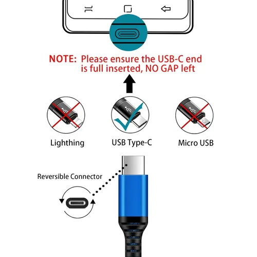 Miniatura 6 de Cable de carga rápida para Samsung Galaxy S26 Ultra A17 Z Fold7 Z Flip7 FE S25 Edge S25 S25+ A36 A16 5G S24, cable de carga Android de 6 pies tipo