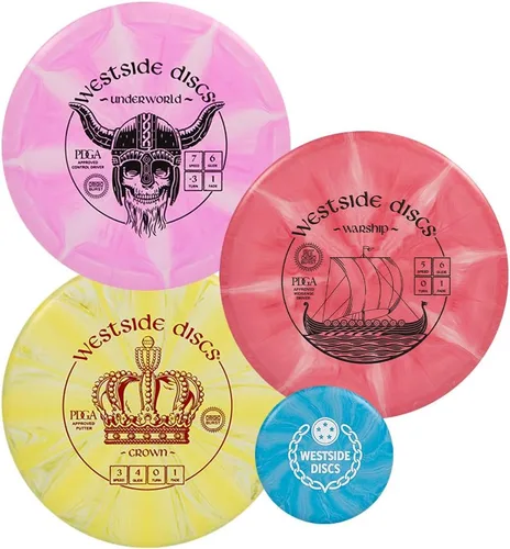 Westside Discs Origio Burst - Juego de iniciación de golf de 3 discos, ideal todo en uno, para hombres, 1 piloto de calle, 1 rango medio y 1 putter