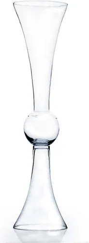 WGV - Jarrón de trompeta alto, abierto de 6 pulgadas, altura de 24 pulgadas, base de 6 pulgadas, múltiples opciones de tamaño/color), transparente,