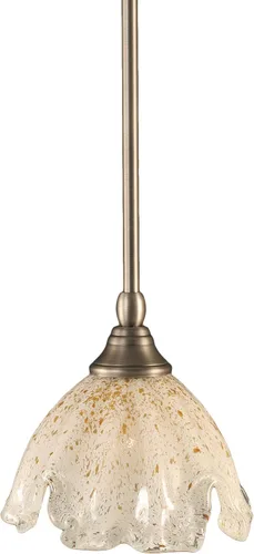 Miniatura 120 de Toltec Lighting Tallo Colgado Mini colgante, acabado de cobre negro, 3.5" cuadrado humo burbuja vidrio