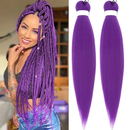 Miniatura 22 de Unionbeauty - Cabello trenzado preestirado de 16 pulgadas, 8 paquetes de cabello rubio trenzado con agua caliente, textura Yaki, trenzas