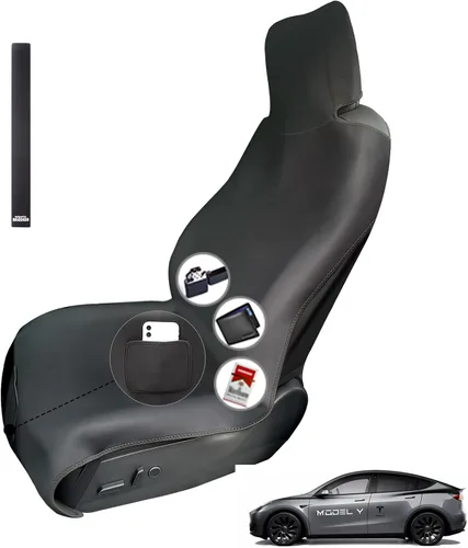 Fundas de asiento para Tesla Model Y, protector de asiento delantero de automóvil de neopreno impermeable ampliado mejorado para Tesla Model 3 S X,