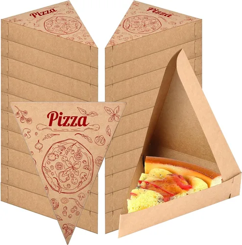 Teenyyou 36 cajas de pizza desechables individuales para rebanadas de pizza de 9.65 x 7.28 x 1.77 pulgadas, soporte individual para suministros de