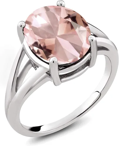 Miniatura 113 de Gem Stone King Anillo solitario con piedra preciosa de 3.00-7.00 quilates Plata de ley 925 Ovalado de 0.47 x 0.49 pulgadas Anillo