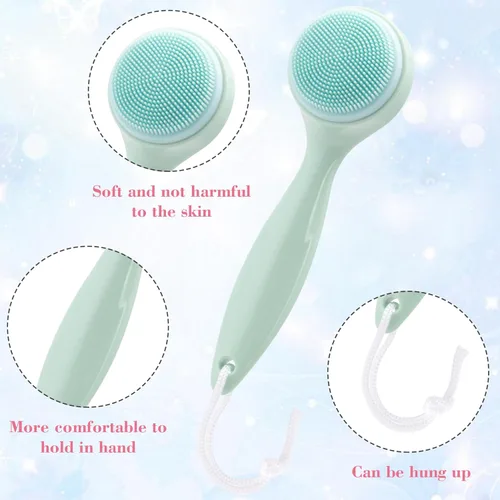 Miniatura 4 de HINZIC Paquete de 2 cepillos de limpieza facial manual de silicona, agradable a la piel, impermeable, limpiador exfoliante para puntos negros