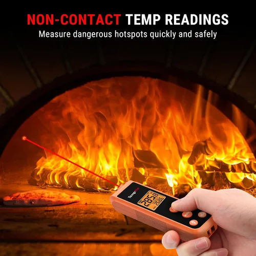 Miniatura 2 de ThermoPro TP410 - Pistola de termómetro infrarrojo sin contacto láser para cocinar, pistola de temperatura con rango de -58 ℉ ~ 1022 ℉