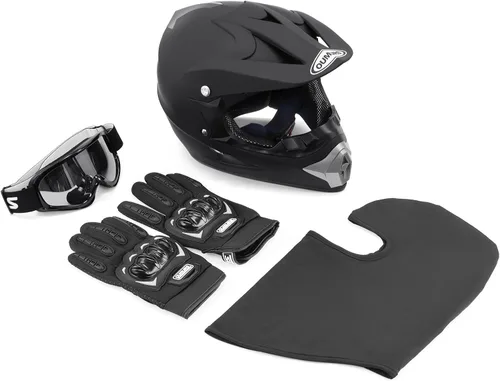 Miniatura 7 de Casco OUMURS DOT para ATV de todoterreno con gafas, guantes y mascarilla, con visera solar ajustable para motocicleta, para adultos, todoterreno
