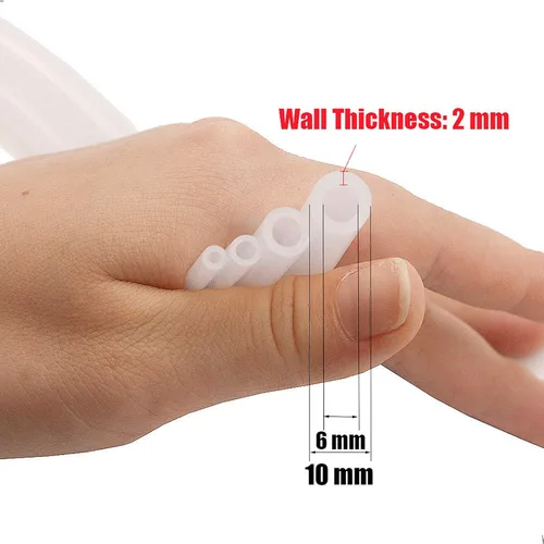 Miniatura 2 de Tubo de silicona QJZXUEZHEN 1/4"(6mm) DI x 3/8"(10mm) DE Manguera de goma de silicona flexible transparente para agua y aire