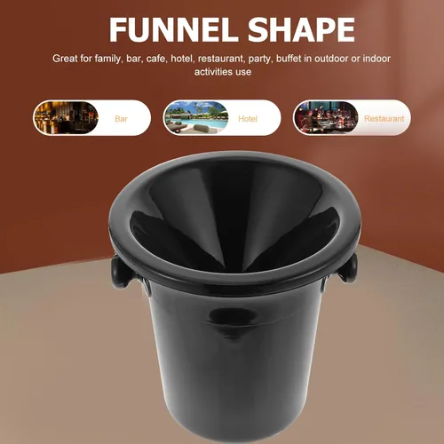 Miniatura 8 de UPKOCH Paquete de 2 cubos de hielo para escupitón de vino con asas dobles de 4.5 L, redondas, tinas negras de polipropileno para eventos de cata