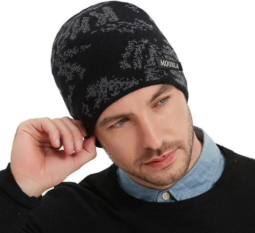 Miniatura 5 de Sireck Gorro para hombre y mujer, gorro de punto cálido para clima frío, gorro térmico