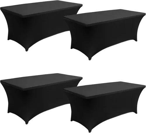 Miniatura 18 de Fivenl Cubierta de Mesa Mantel de Spandex de 6 Pies para Mesas Plegables Cubierta de Mesa Rectangular Ajustada Lavable Resistente a las Arrugas