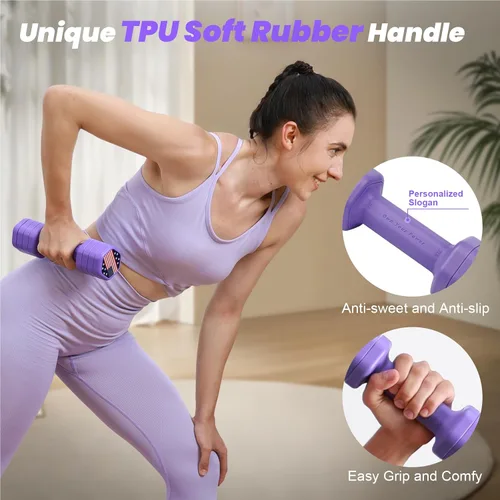 Miniatura 5 de Zempox Adjustable Dumbbell Set of 2, 4 in 1 Hand Weights for Women at Home, 5 lb Weights Dumbbells set of 2, Each 2lb 3lb 4lb 5lb with TPU Soft