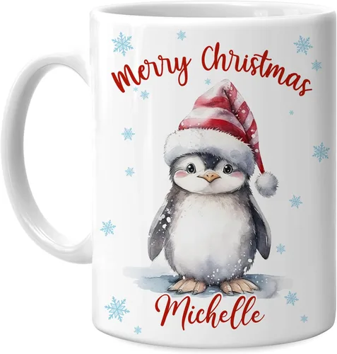 Miniatura 6 de Hyturtle Regalos personalizados para amantes de los ajolotes – Taza de café de cerámica con nombre personalizado de Feliz Navidad de 11 oz – Lindo