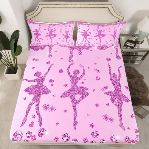 Miniatura 39 de Erosebridal Sábana bajera ajustable de gimnasia con bolsillo profundo para niñas y niños, tamaño individual, juego de ropa de cama deportiva