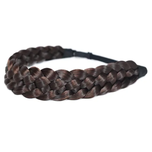 Miniatura 22 de Diadema de pelo sintético de 5 hebras trenzadas, clásicas, gruesas, anchas, trenzadas, elásticas, multicolor, accesorios de belleza para el cabello