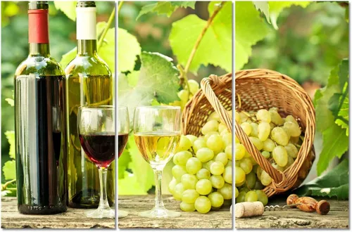 Miniatura 115 de Obra de arte para paredes del hogar, 3 paneles de letras de vino tinto, pinturas de corcho, impresiones HD, arte de pared de corcho de vino sobre