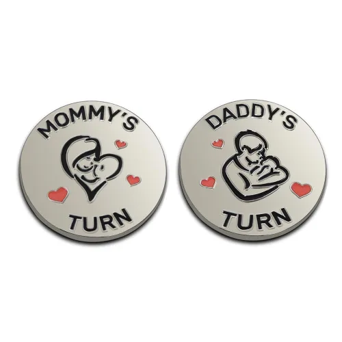 Miniatura 12 de Regalos divertidos para papá y mamá, moneda divertida para tomar decisiones, nuevo regalo de bebé para padres, mamá, papá, embarazo, mujeres