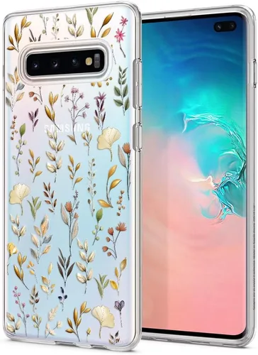 Miniatura 9 de Unov Funda para Galaxy S10, transparente con diseño, ajuste delgado, buen agarre, funda de teléfono en relieve, cubierta protectora a prueba