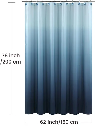 Miniatura 109 de Cortinas de Ducha Negras, Cortinas de Ducha de Poliéster Impermeable con Rayas Horizontales Degradadas en Blanco y Negro Modernas para Baño, 72x72