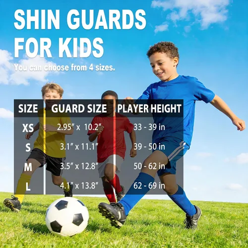 Miniatura 6 de newox - Espinilleras de fútbol para niños y jóvenes, protección de espinilleras para niños y niñas de 3 a 15 años, para niños y niñas Azul