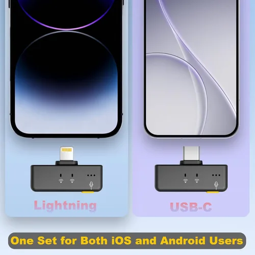 Miniatura 6 de BSONE Micrófono Lavalier inalámbrico para iPhone y Android, mini micrófono con clip con funda de carga, micrófonos profesionales recargables