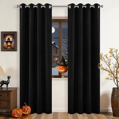 Miniatura 17 de Joydeco Cortinas opacas para dormitorio de 72 pulgadas de largo, 2 paneles de cortinas con aislamiento térmico para oscurecer la habitación